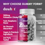Potassium Citrate 1000mg Gummies for Leg Cramps, 60 Chewables