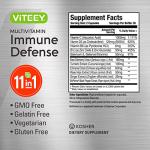 11-in-1 Immune Defense Supplement Capsules for Adults