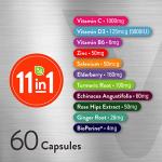 11-in-1 Immune Defense Supplement Capsules for Adults
