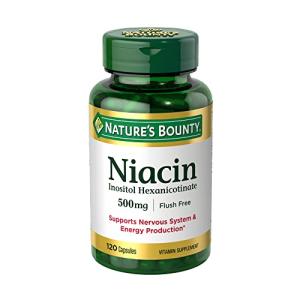 Niacin 500mg Flush Free for Cellular Energy, 120 Capsules