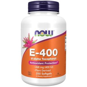 NOW Vitamin E-400 IU Softgels for Antioxidant Protection