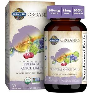 Organic Prenatal Vitamin: Folate, Iron, Vitamin C & B12