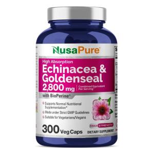 Echinacea Goldenseal 2,800mg: 300 Veggie Caps - Vegetarian