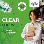 Wild & Organic Ginkgo Biloba Gummies - Brain Supplement & Mental Support Gummy for Better Mood & Focus - Energy Booster Herbal Supplements - Vegan Non-GMO - 120mg, 60 Chews