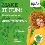 Wild & Organic Ginkgo Biloba Gummies - Brain Supplement & Mental Support Gummy for Better Mood & Focus - Energy Booster Herbal Supplements - Vegan Non-GMO - 120mg, 60 Chews