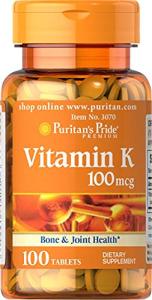 Puritan's Pride Vitamin K 100mcg for Bone Health