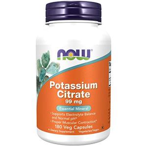 NOW Potassium Citrate 99mg Capsules: Electrolyte Balance, pH