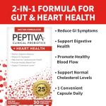 Peptiva Probiotics Heart Health Support - 30 Capsules