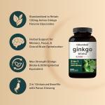 NatureBell Ginkgo Biloba 6,000mg with Panax Ginseng 500mg Per Serving | 300 Capsules – Max Strength Ginko Biloba Extract Supplements - Promotes Memory, Focus, and Brain Health
