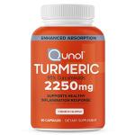 Qunol Turmeric Curcumin with Black Pepper, 2250mg Turmeric Extract with 95% Curcuminoids, Extra Strength Turmeric Supplement, Enhanced Absorption, Joint Support Supplement, 90 Vegetarian Capsules
