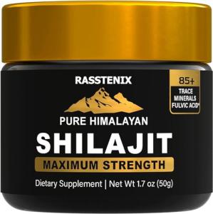 Shilajit Pure Himalayan Organic Shilajit Resin - High Potency Pure Shilajit for Men and Women - 85+ Natural Trace Minerals & Fulvic Acid for Energy, Immune Support, Overall Wellness - 500mg