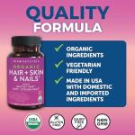 Organic Biotin Supplement - Hair Skin Nails Support