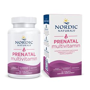 Nordic Naturals Prenatal Multivitamin - Daily Vegetarian - 22 Essential Nutrients - 60 Tablets