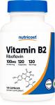 100mg Vitamin B2 (Riboflavin) - 120 Capsules, Gluten Free
