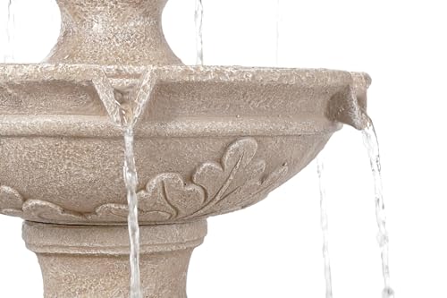 Stafford Italian Outdoor Floor Bubbler Fountain and Waterfalls 48" High 3 Tiered Basins for Yard Garden Patio Backyard Deck Home Lawn Porch House Relaxation Exterior Balcony - John Timberland