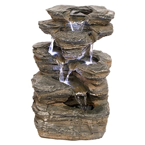 Design Toscano Devil's Thumb Falls Illuminated Garden Fountain, Full Color , 10 x 13 x 17.5 inches