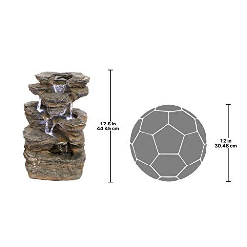 Design Toscano Devil's Thumb Falls Illuminated Garden Fountain, Full Color , 10 x 13 x 17.5 inches