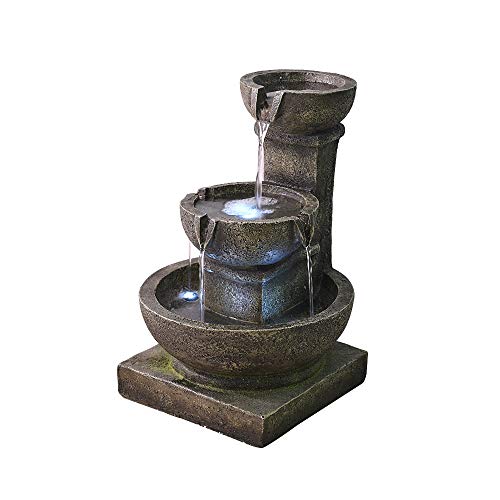 PeterIvan Outdoor Waterfall Fountain - Relaxing Soothing Garden Fountain Patio Outdoor for The Garden&Patio with LED Lights and Charming Water Feature