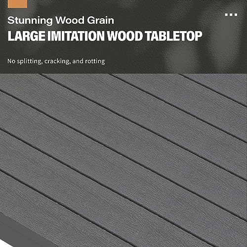 Aluminum All-Weather Outdoor Coffee Table, Dark Grey
