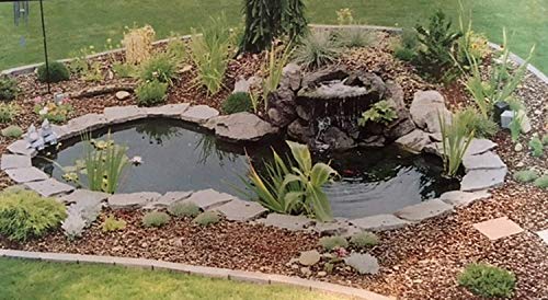 Smiley Scapes Water Garden Fountain KOI Pond KIT Liner & 620 GPH Pump 13 x 15 + Lilies