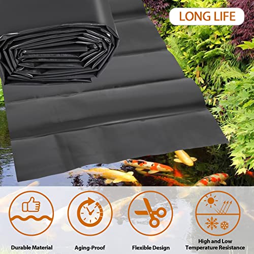 Toriexon Pond Liners 10 x 15 Feet, Easy Cutting LDPE Pond Liner 20 Mil, High Preformed Koi Pond Liner for Ponds, Streams, Fountains and Garden Waterfall