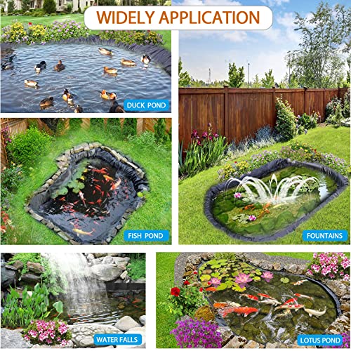 Toriexon Pond Liners 10 x 15 Feet, Easy Cutting LDPE Pond Liner 20 Mil, High Preformed Koi Pond Liner for Ponds, Streams, Fountains and Garden Waterfall