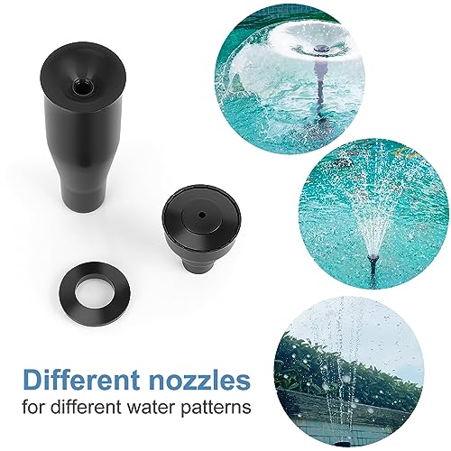 ZJNBMTFY Submersible Pond Fountain Pump with colorful LED Light, 7.2ft Water Pump,Aquarium Pump with 3 Nozzles,Fountains Pump for Small Ponds,Garden, Aquariums, Fish Tanks, Indoor Outdoor Fountain