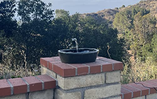 ASC Solar Powered Ceramic Green Frog Water Fountain Kit Garden Patio Bird Daytime Running Version