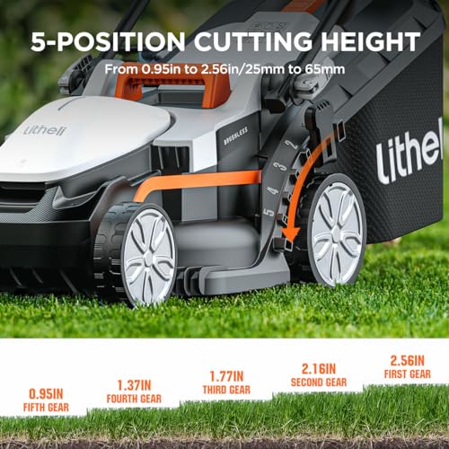 Litheli Cordless Lawn Mower 13 Inch, U20 Handy+ 20V Electric Lawn Mowers for Garden, Yard and Farm, 5 Heights Adjustment, Light Weight,4.0Ah Portable Battery Included