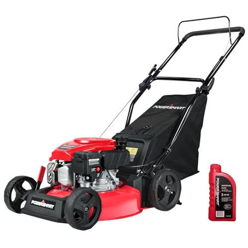 PowerSmart Gas Lawn Mower 17-Inch 144cc 3-in-1 Walk-Behind Push Mower, Oil Included 8617P 2024 Version