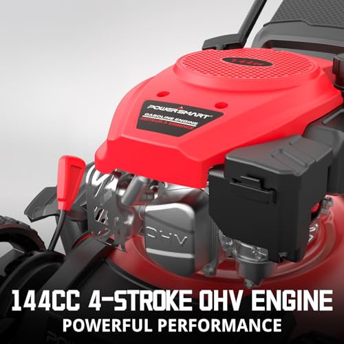 PowerSmart Gas Lawn Mower 17-Inch 144cc 3-in-1 Walk-Behind Push Mower, Oil Included 8617P 2024 Version