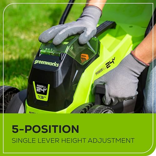 Greenworks 24V 13" Brushless Cordless (Push) Lawn Mower, 4.0Ah Battery and Charger Included