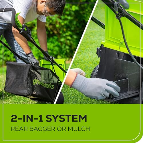 Greenworks 24V 13" Brushless Cordless (Push) Lawn Mower, 4.0Ah Battery and Charger Included