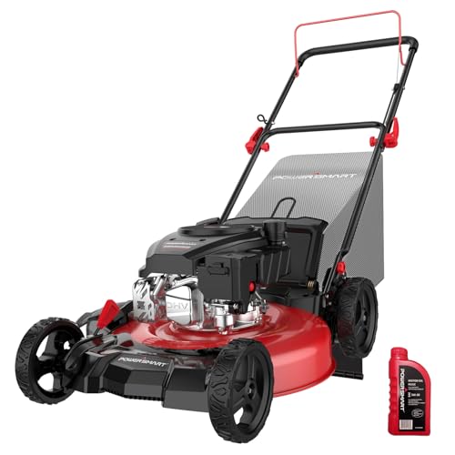 PowerSmart Gas Push Lawn Mower 21in. 144cc 4-Cycle Engine 3-in-1 Mulch, Bag, Side Discharge, 6-Position Height Adjustment