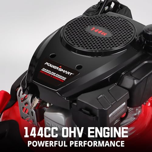 PowerSmart Gas Push Lawn Mower 21in. 144cc 4-Cycle Engine 3-in-1 Mulch, Bag, Side Discharge, 6-Position Height Adjustment