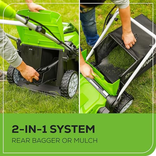 Greenworks 40V 17" Cordless (Push) Lawn Mower (75+ Compatible Tools), 4.0Ah Battery and Charger Included