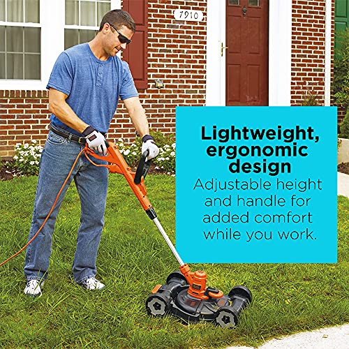 BLACK+DECKER 3-in-1 String Trimmer/Edger & Lawn Mower, 6.5-Amp, 12-Inch, Corded (MTE912)