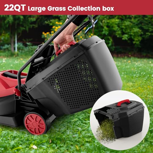 Goplus Electric Lawn Mower, Versatile Corded Lawn Mower with Grass Collection Box, 10 AMP Motor, 13" Cutting Deck, 3 Adjustable Cutting Positions, Walk-Behind Lawnmower for Garden Farm Yard