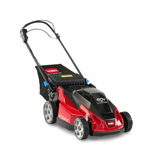 Toro Lightweight Foldable 60-Volt 21-Inch Deck Stripe Cordless Electric Battery Self Propelled Walk Behind Lawn Mower w/Adjustable Speed & Cut Height