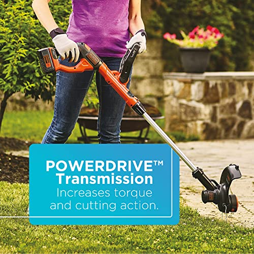 Black+Decker 40V MAX String Trimmer and Edger Kit, Cordless, 13 inch, 2-in-1, Battery and Charger Included (LST140C)