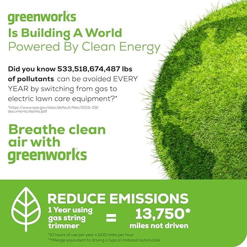 Greenworks 40V 13-Inch Cordless String Trimmer / Edger (Gen 2), 2.0Ah Battery and Charger Included