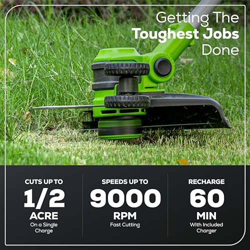 Greenworks 40V 13-Inch Cordless String Trimmer / Edger (Gen 2), 2.0Ah Battery and Charger Included