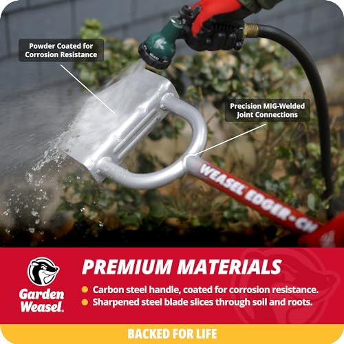 Garden Weasel Edger-Chopper - Long Handle | Garden Beds, Patios, Trenches, Sidewalks, Driveways, and More | Lawn and Landscaping Tool, T Grip, Sod Cutter | 91714
