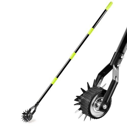 Klarg Edger Lawn Tool for Sidewalk, Wheel Rotary Edger, Manual Lawn Edger, Grass Edger Long Handle 66.9 inch, Adjustable Edgers for Landscaping, Garden, Yard