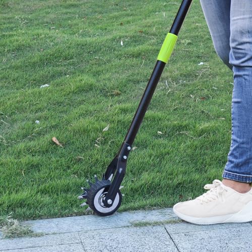 Klarg Edger Lawn Tool for Sidewalk, Wheel Rotary Edger, Manual Lawn Edger, Grass Edger Long Handle 66.9 inch, Adjustable Edgers for Landscaping, Garden, Yard