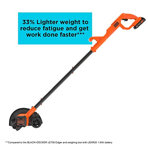 BLACK+DECKER 20V MAX Cordless Edger Lawn Kit, 1.5 Ah Battery & Charger Included (BCED400C1)
