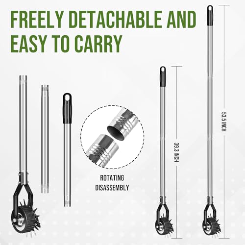 Yuanling Edger Lawn Tool Hand Manual Wheel Rotary Lawn Edger with Adjustable Stainless Steel Handle Trimmer Grass Edger for Garden Sidewalk Yard Driveway Precise Grass Trimming