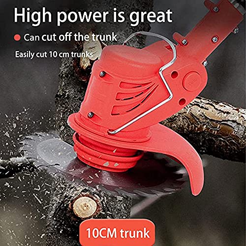 Battery Powered Edger Lawn Tool Cordless Trimmers Lawn Edger String Trimmer with Batteries & Replace Blades for Yard Garden,red