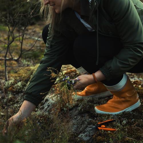 Fiskars Micro-Tip Pruning Snips - 6" Garden Shears with Sheath and SoftGrip Handle - Yard and Garden Tools - Orange/Black