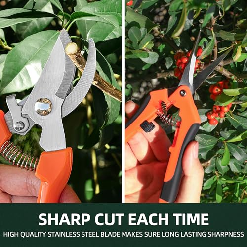 EWPJDK 2 PCS Garden Pruning Shears, Pruning Shears for Gardening, Stainless Steel Garden Shears, Gardening Shears, Gardening Scissors, Garden Tools